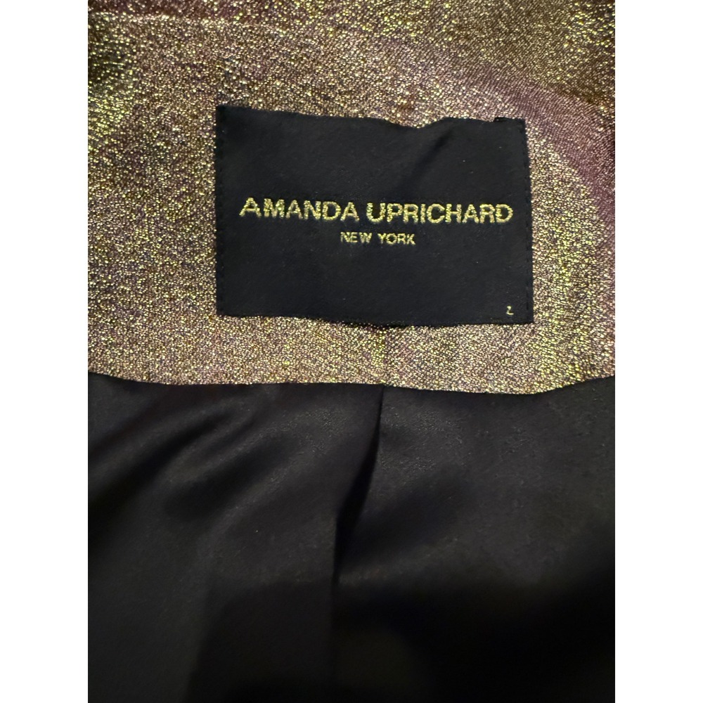 Amanda Uprichard‎ Metallic Blazer Size Large Purple Aldridge Haze Partywear - Picture 6 of 9